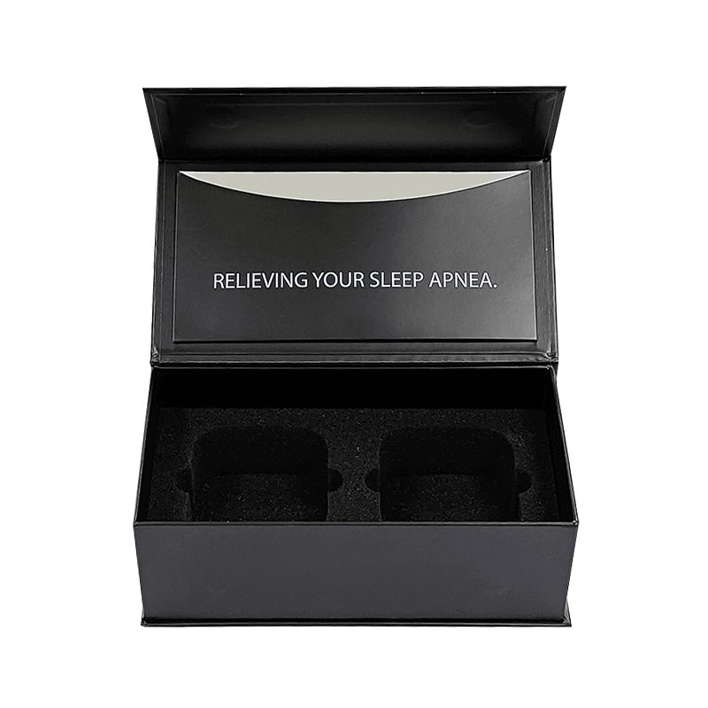 Black magnetic gift box with custom foam insert