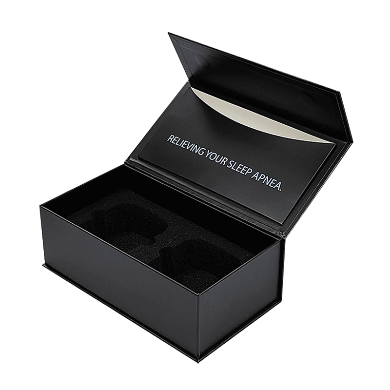 Black magnetic gift box with custom foam insert