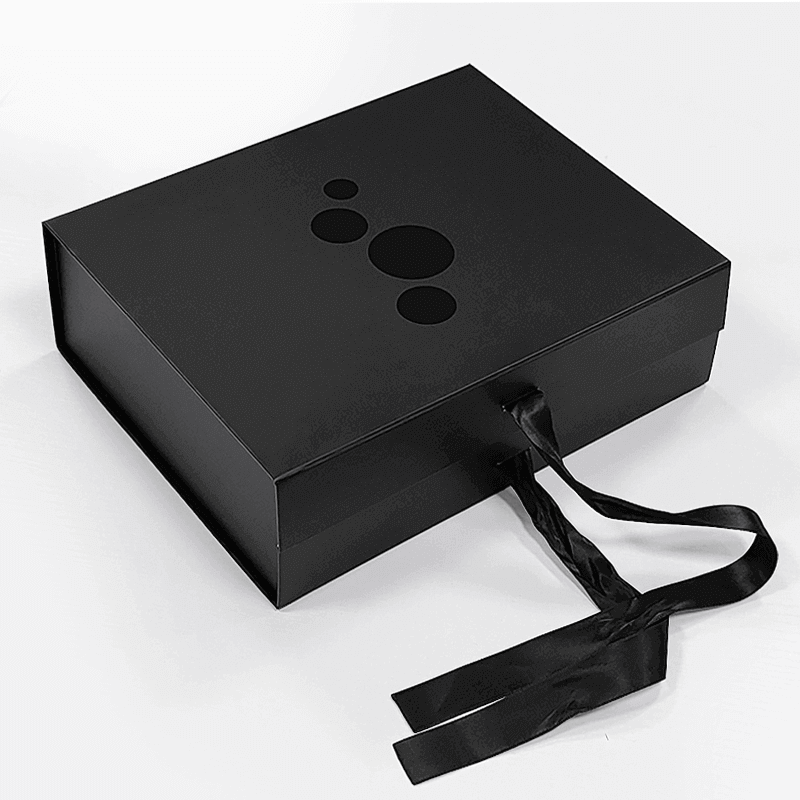 Luxury black folding gift box for electronic product packaging