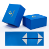 Blue folding rigid box with custom logo luxury packaging design