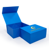 Blue rigid folding box for luxury gift packaging solutions