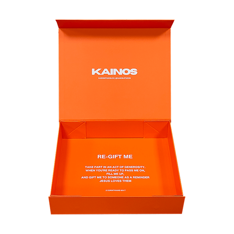 Luxury orange foldable gift box for premium product packaging