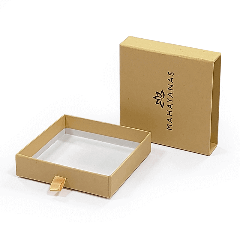 Sliding drawer box for gift product packaging