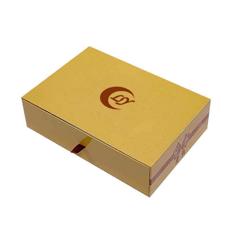 Yellow Sliding Drawer Box with Custom Logo Design