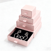 Pink custom drawer jewelry box for necklace ring and earrings packaging