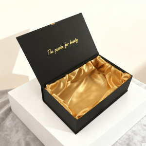 Custom Logo Luxury Magnetic Wig Packaging Box Rigid Paper Gift Box with Satin Lining for Hair Extensions
