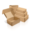 Stacked Kraft Corrugated Mailer Boxes with Custom Size Design