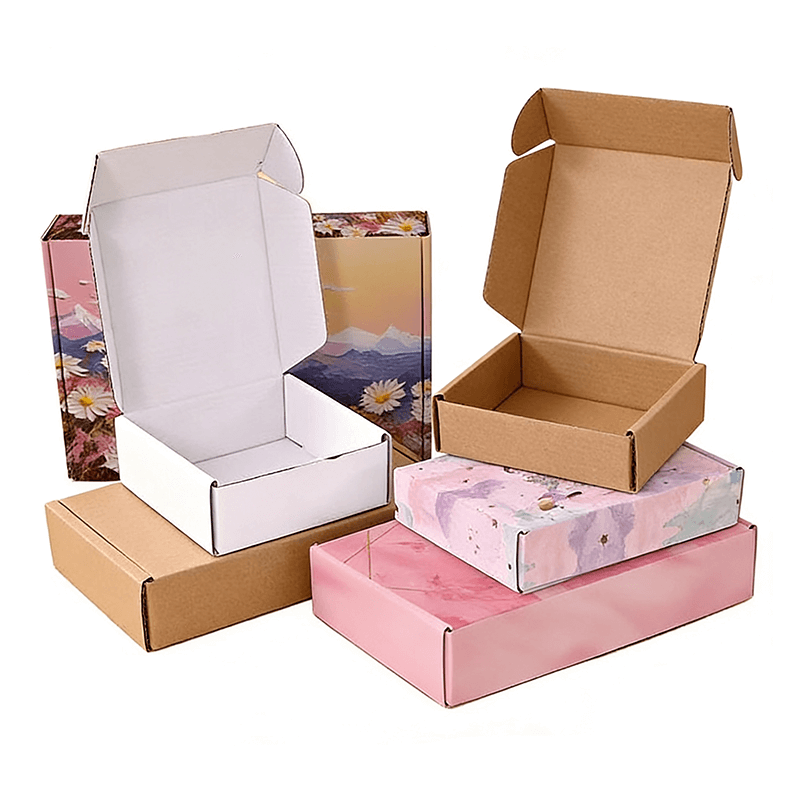 Multiple Custom Mailer Boxes with Logo Printing Options