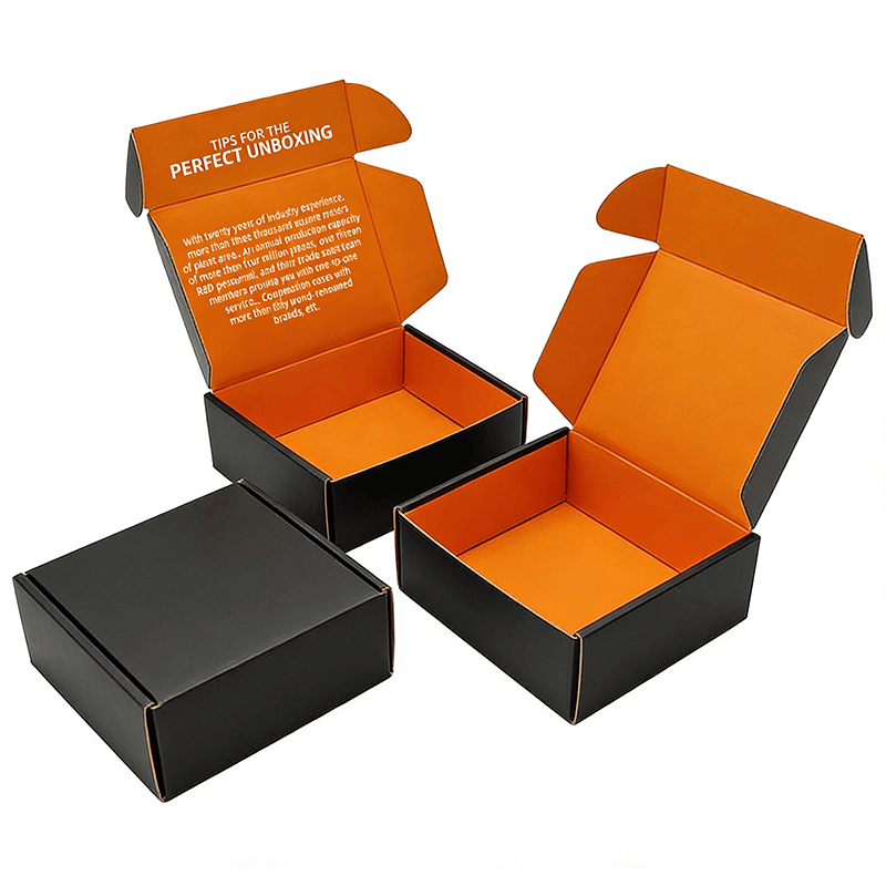 Open Kraft Shipping Box with Custom Logo Printing
