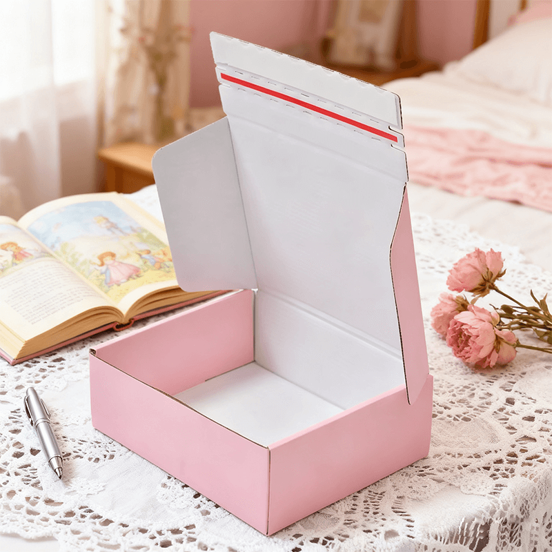 Custom Pink Mailer Box with Logo Printing for E-commerce Packaging