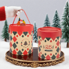 Christmas Cylinder Gift Box set open and closed with pine tree background