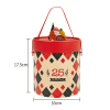 Christmas Cylinder Gift Box closed with red lid and handle 17cm height