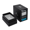 Black Two Piece Rigid Box open lid with foam insert