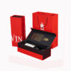 Magnetic Wine Box red with black interior and gold foil logo