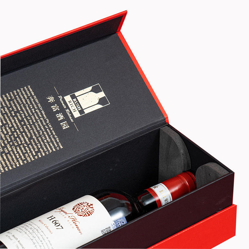 Magnetic Wine Box angle view showing lid and magnetic closure