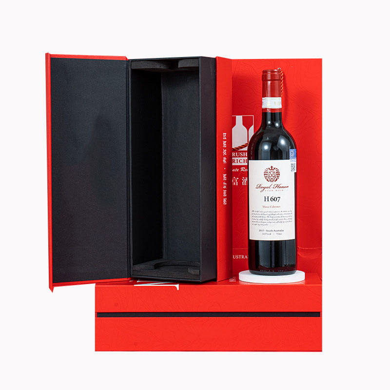 Magnetic Wine Box open showing sponge insert and bottle slot