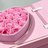 Pink gift drawer box with matching pink paper bag