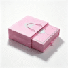 Pink gift drawer box top view with heart shaped insert