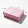 Pink gift drawer box top view with heart shaped insert